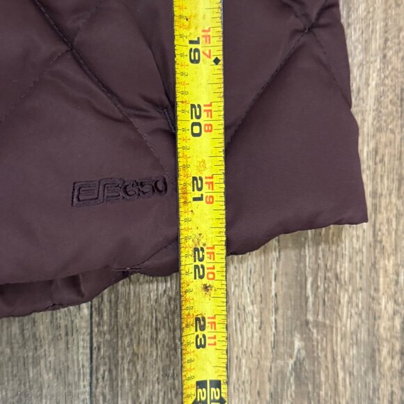 VTG Eddie Bauer Puffer Jacket Women's Small Burgandy Goose Down 650 Quilted 00s - Picture 11 of 13